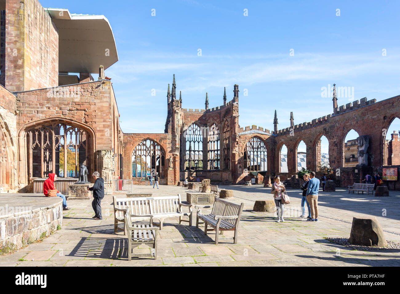 St. Michael's Cathedral ruins, Coventry, West Midlands, England, United Kingdom Stock Photo