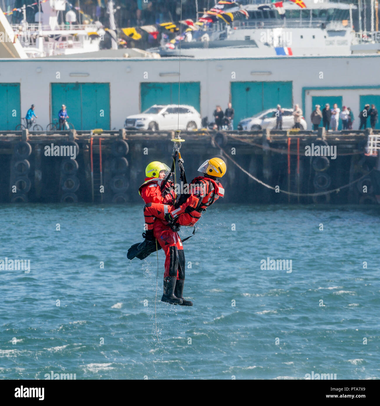 Rescue training- Summer Festival, Seaman's Day, (Sjomannadagurinn) Reykjavik, Iceland Stock Photo