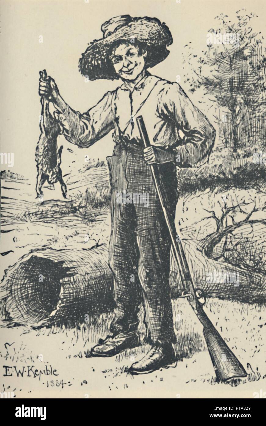 'Huckleberry Finn', 1884, (c1950). Creator: Edward Windsor Kemble. Stock Photo