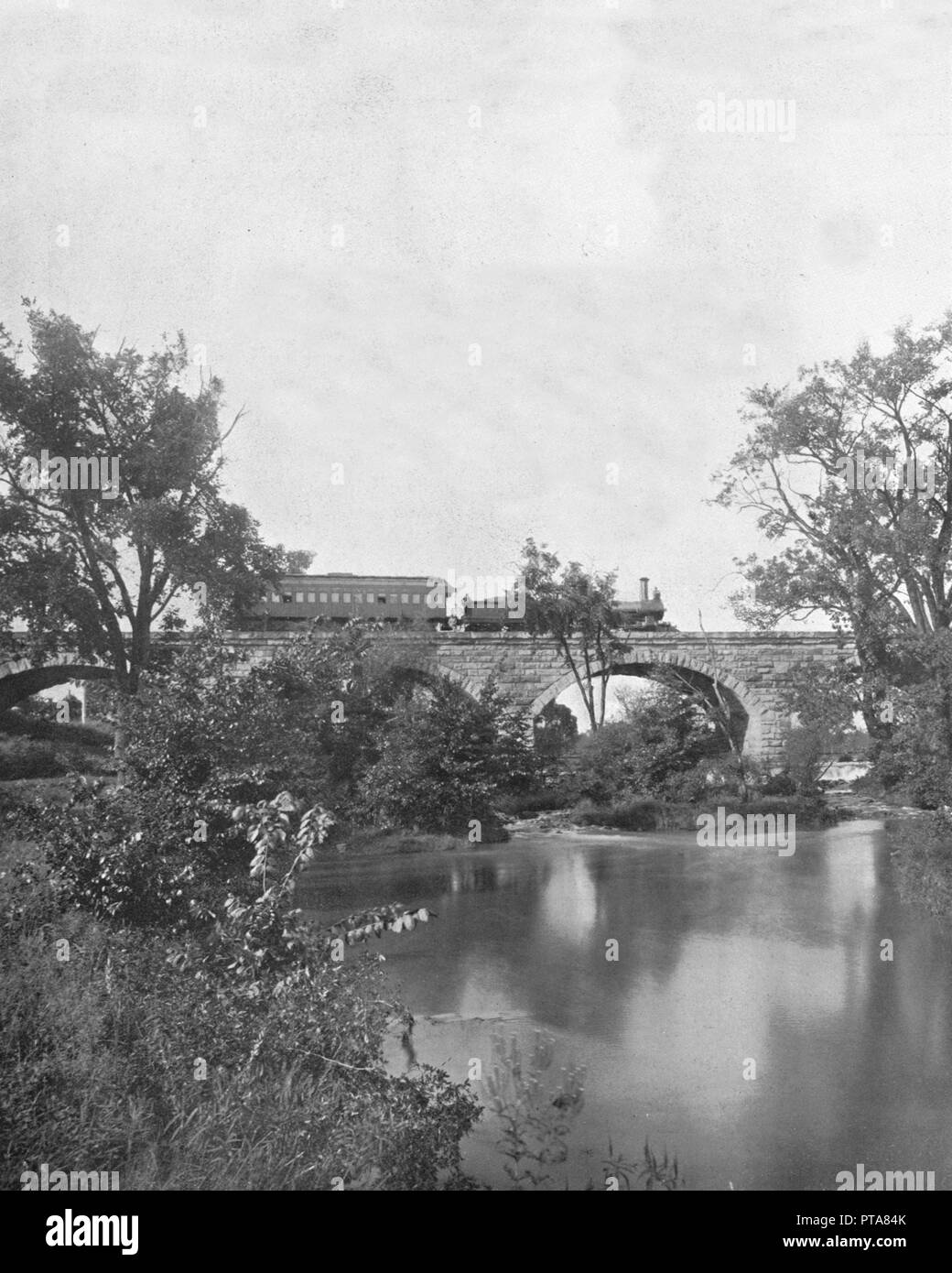 Mill Creek Bridge, Pennsylvania Railroad, USA, c1900.  Creator: Unknown. Stock Photo