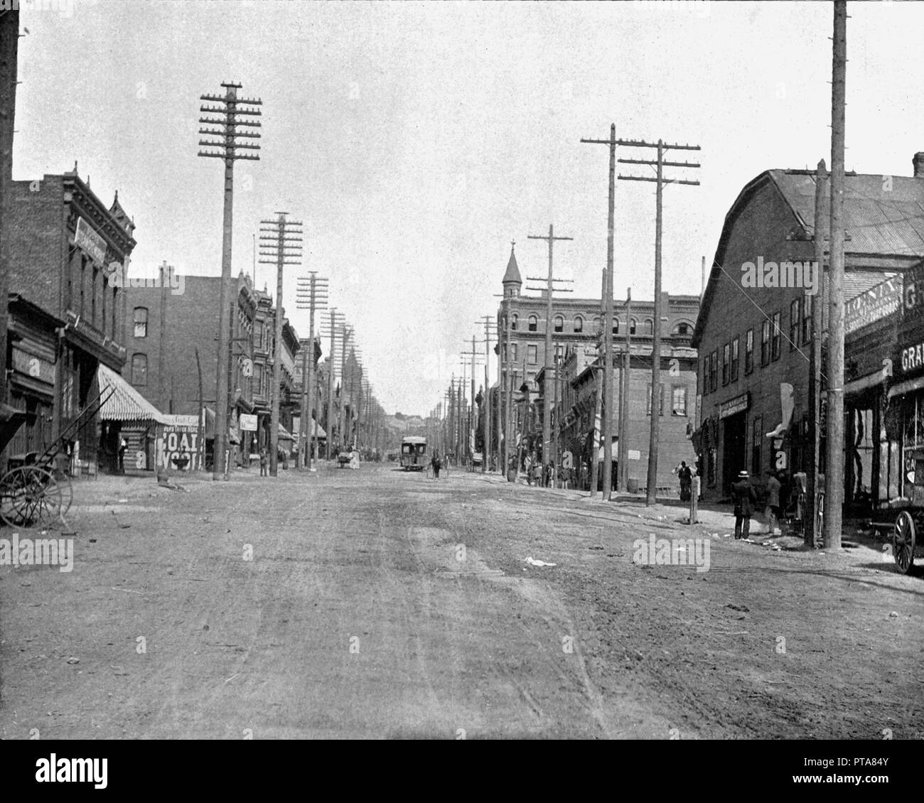 Main Street, Butte City, Montana, USA, c1900. Creator: Unknown. Stock Photo