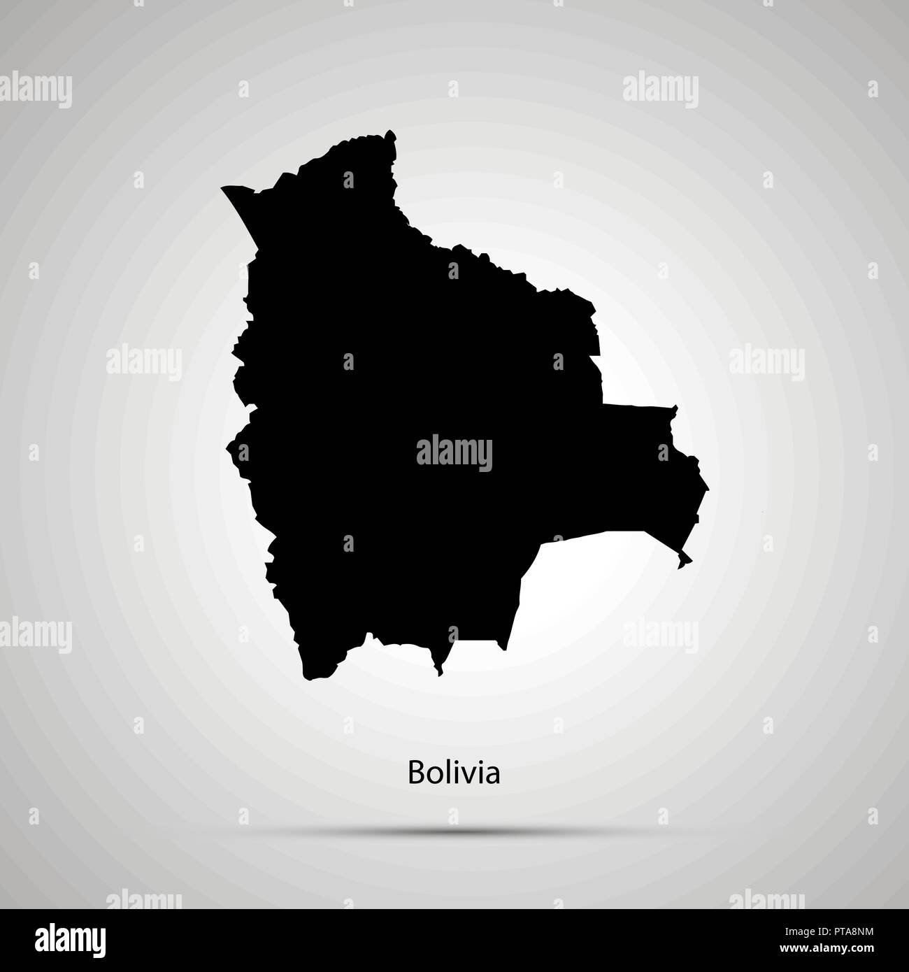 Bolivia country map, simple black silhouette Stock Vector Image & Art ...