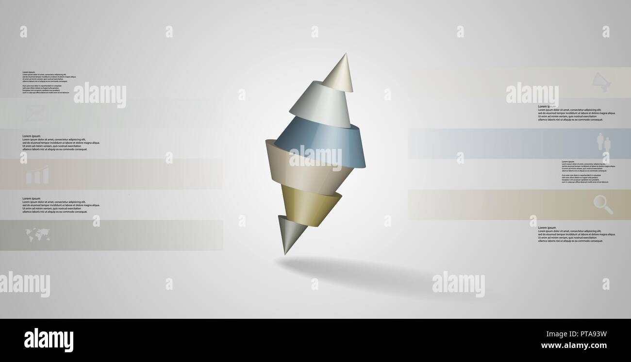 3d Illustration Infographic Template The Two Spiked Cone Is