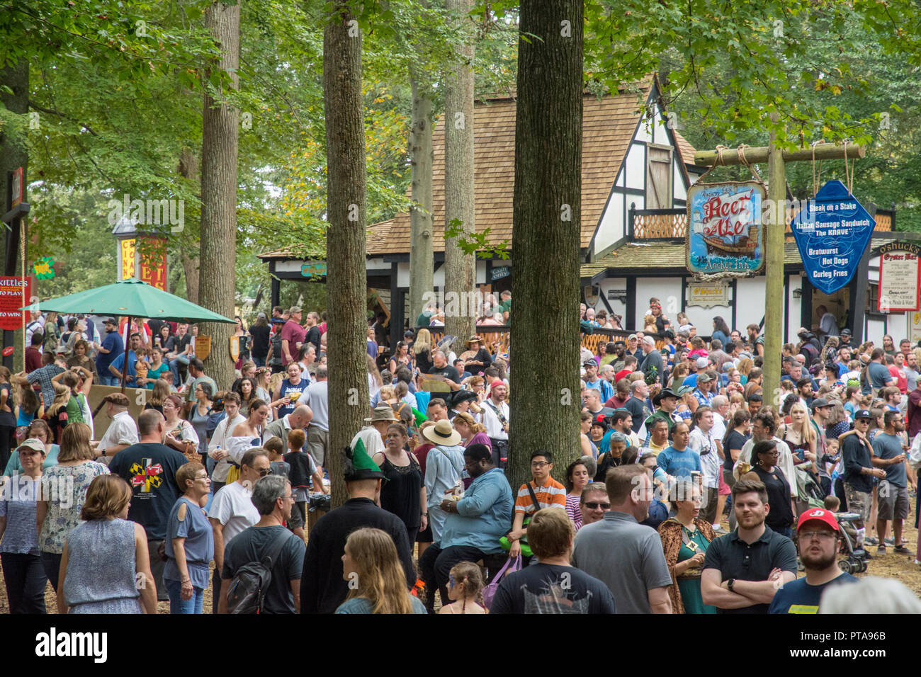 Crowds At the Maryland Renaissance Festival, October 7, 2018 Stock
