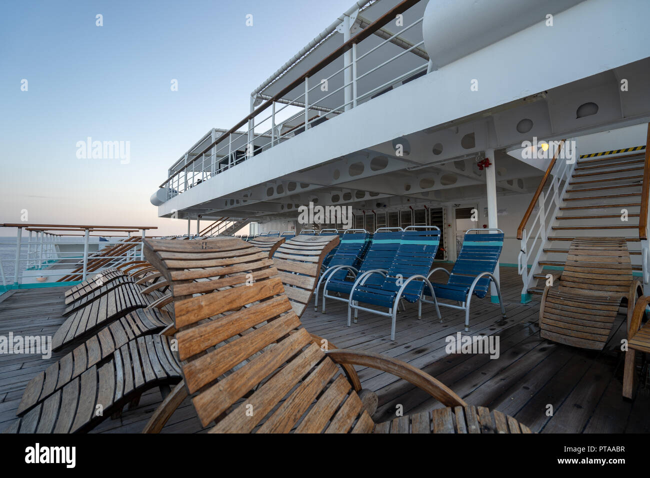 Photography of a Sun Lounger at Deck of a Cruise Ship Stock Photo Alamy