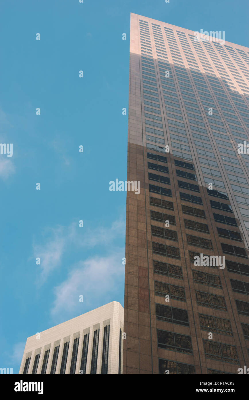 Profile view of tall buildings in a city Stock Photo