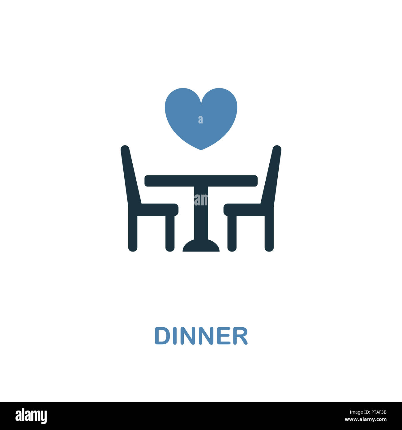 Dinner icon in two color design. Simple element illustration. Dinner ...