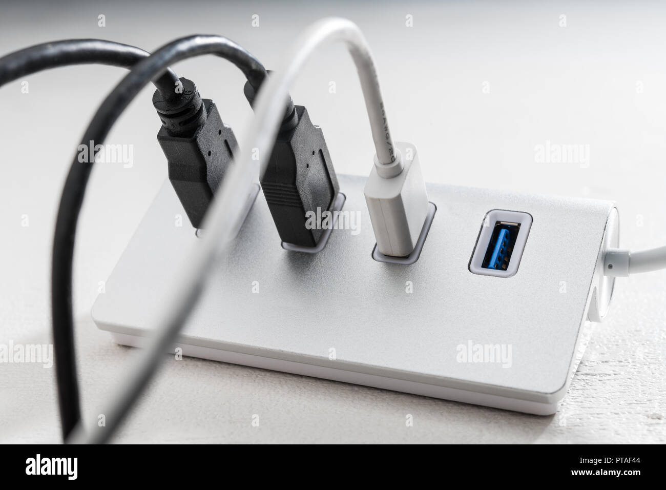 USB HUB with mouse and computer keyboard Stock Photo