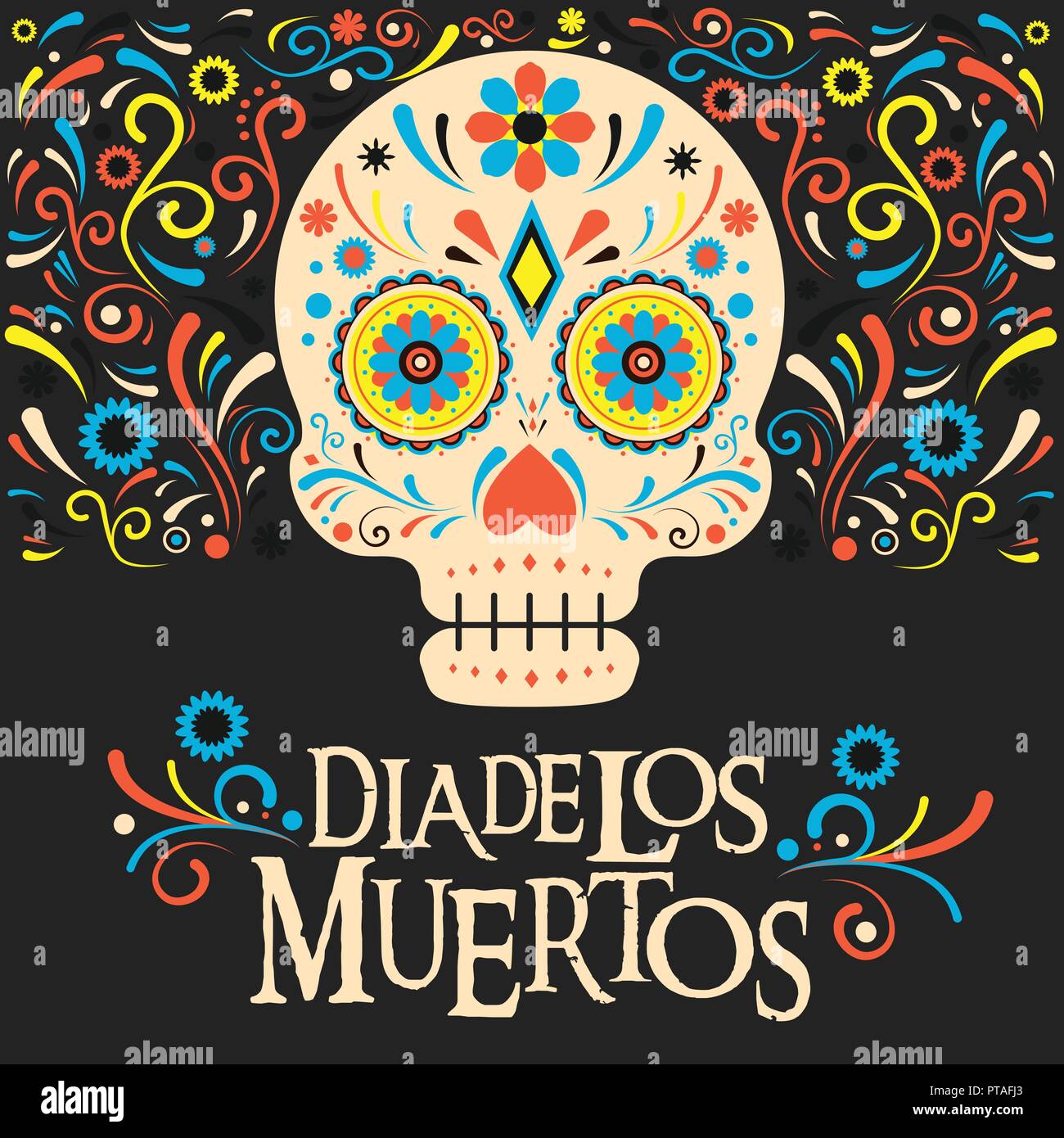 Mexico day of the dead poster design vector illustration Stock Vector