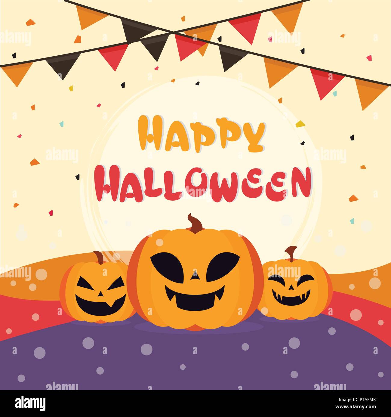 Happy Halloween poster design for decoration in party Stock Vector