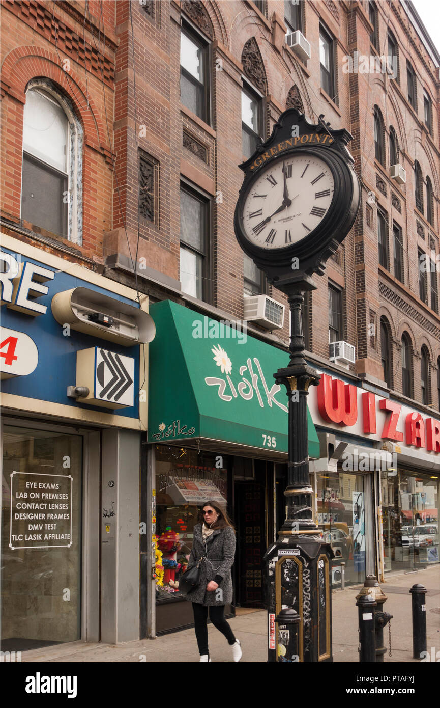 shopping district Greenpoint Brooklyn NYC Stock Photo