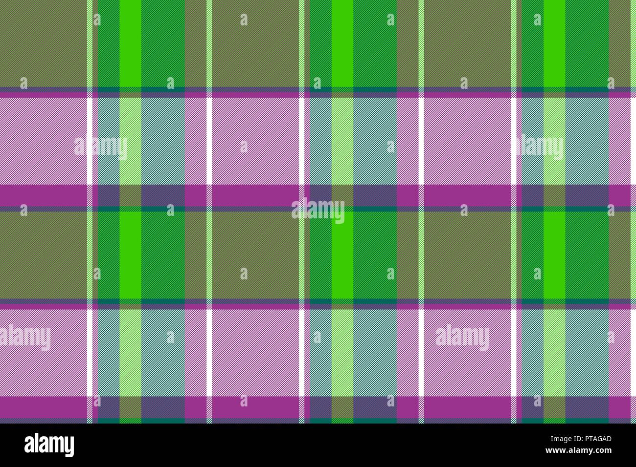 Purple green color check fabric texture seamless pattern. Vector ...