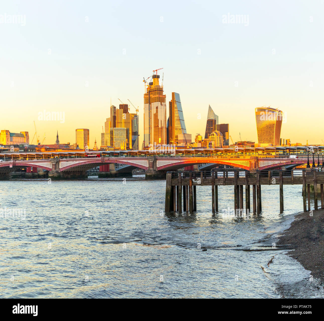 Panoramic skyline view of the iconic CIty of London skyscrapers over