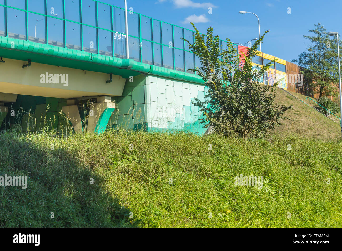 Sound absorbing screens on the highway and overpass,colored concrete
