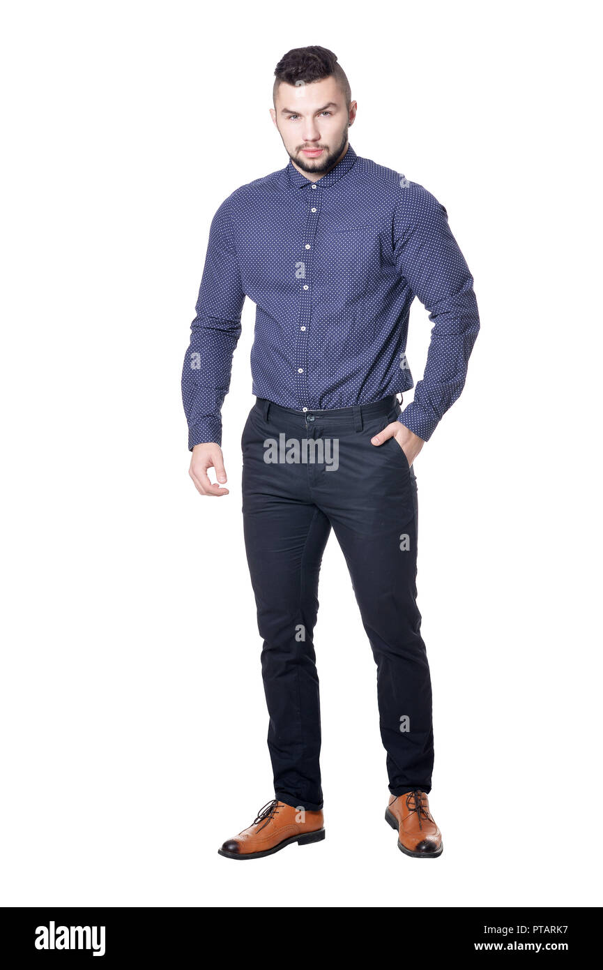 Model isolated on white confident Cut Out Stock Images & Pictures - Alamy