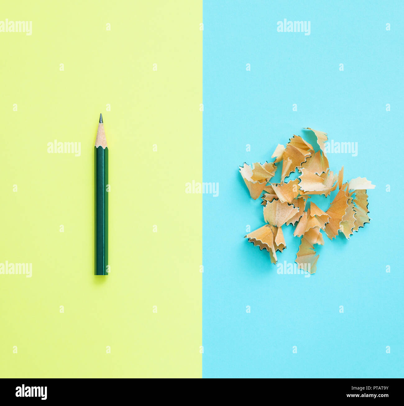 Pencil and pencil sharpener trash with jet engine, stationary Stock Photo Alamy