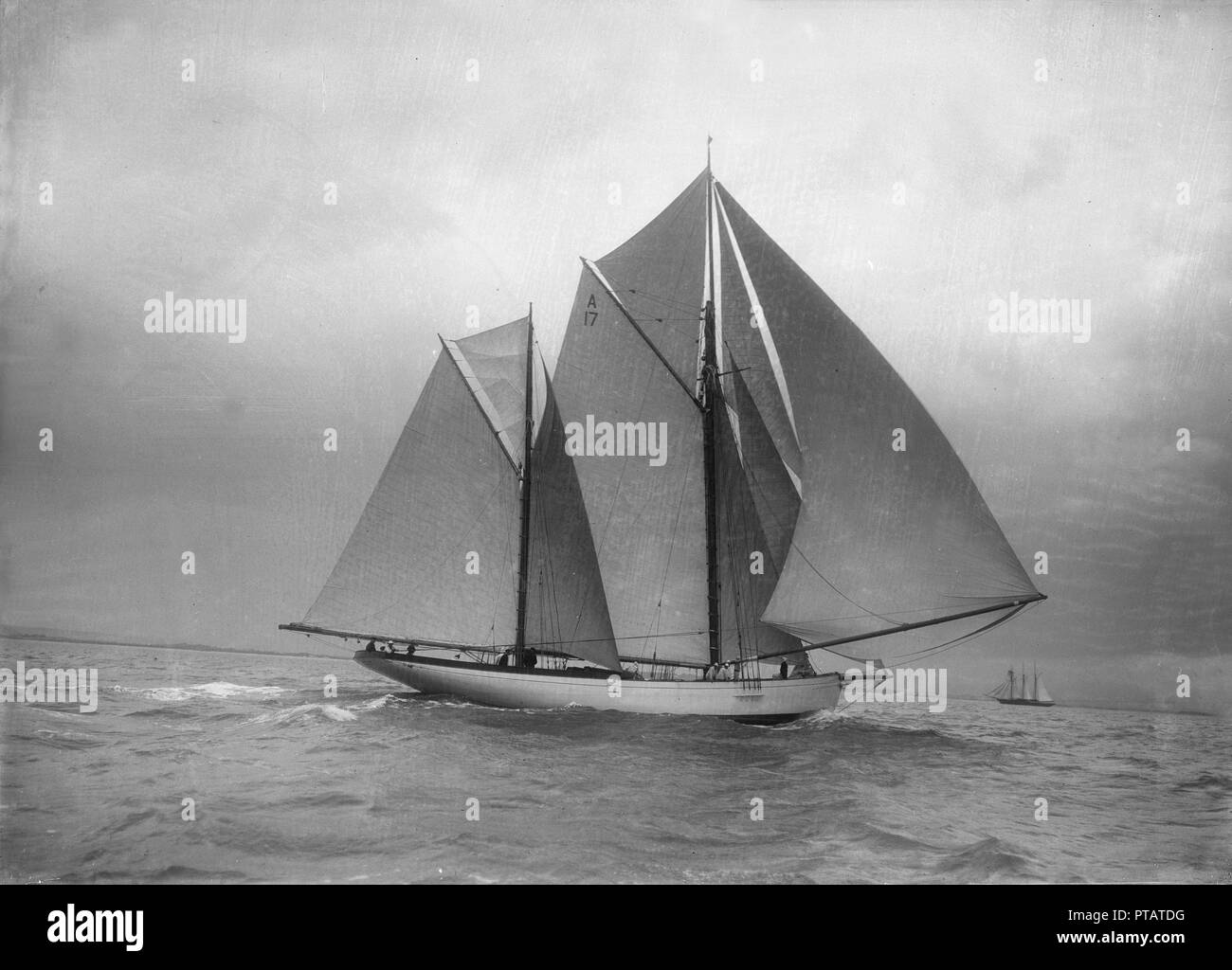 The 118 foot racing yacht 'Cariad', 1912. Creator: Kirk & Sons of Cowes. Stock Photo