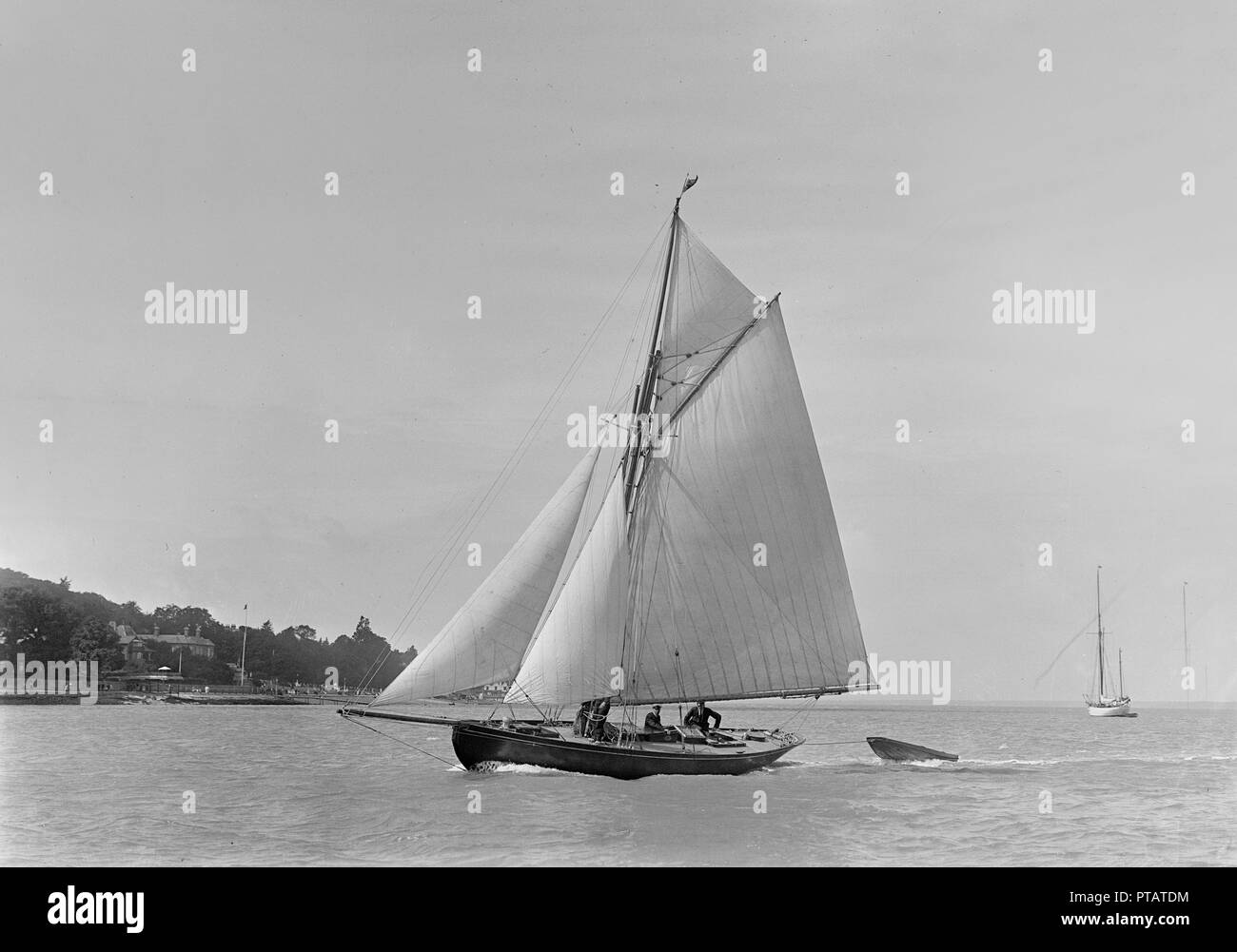 The 9 ton auxilary cutter 'Grayling', 1921. Creator: Kirk & Sons of Cowes. Stock Photo