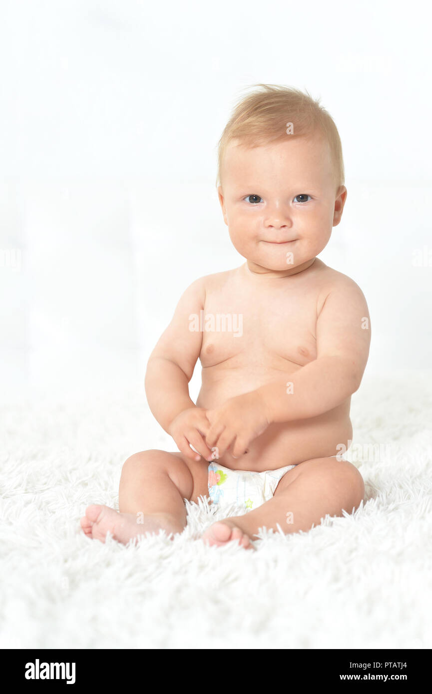 Portrait of a cute beautiful baby boy Stock Photo - Alamy