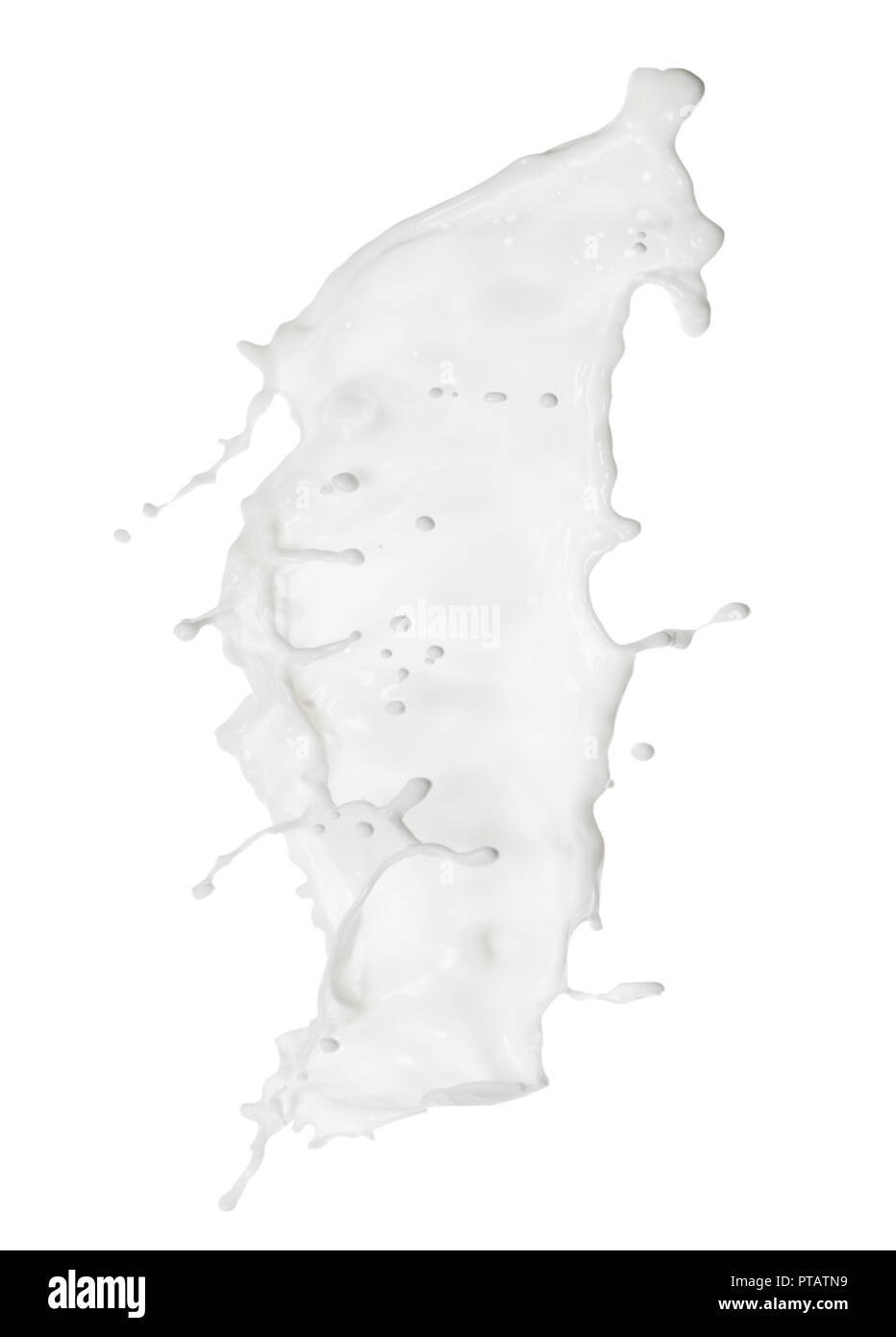 Milk white splash with droplets isolated on white background Stock ...