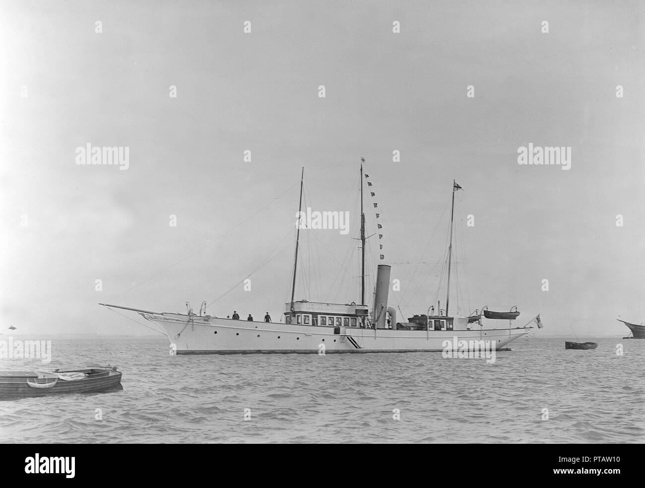 The steam yacht 'Sea Fay' at anchor, 1921. Creator: Kirk & Sons of ...