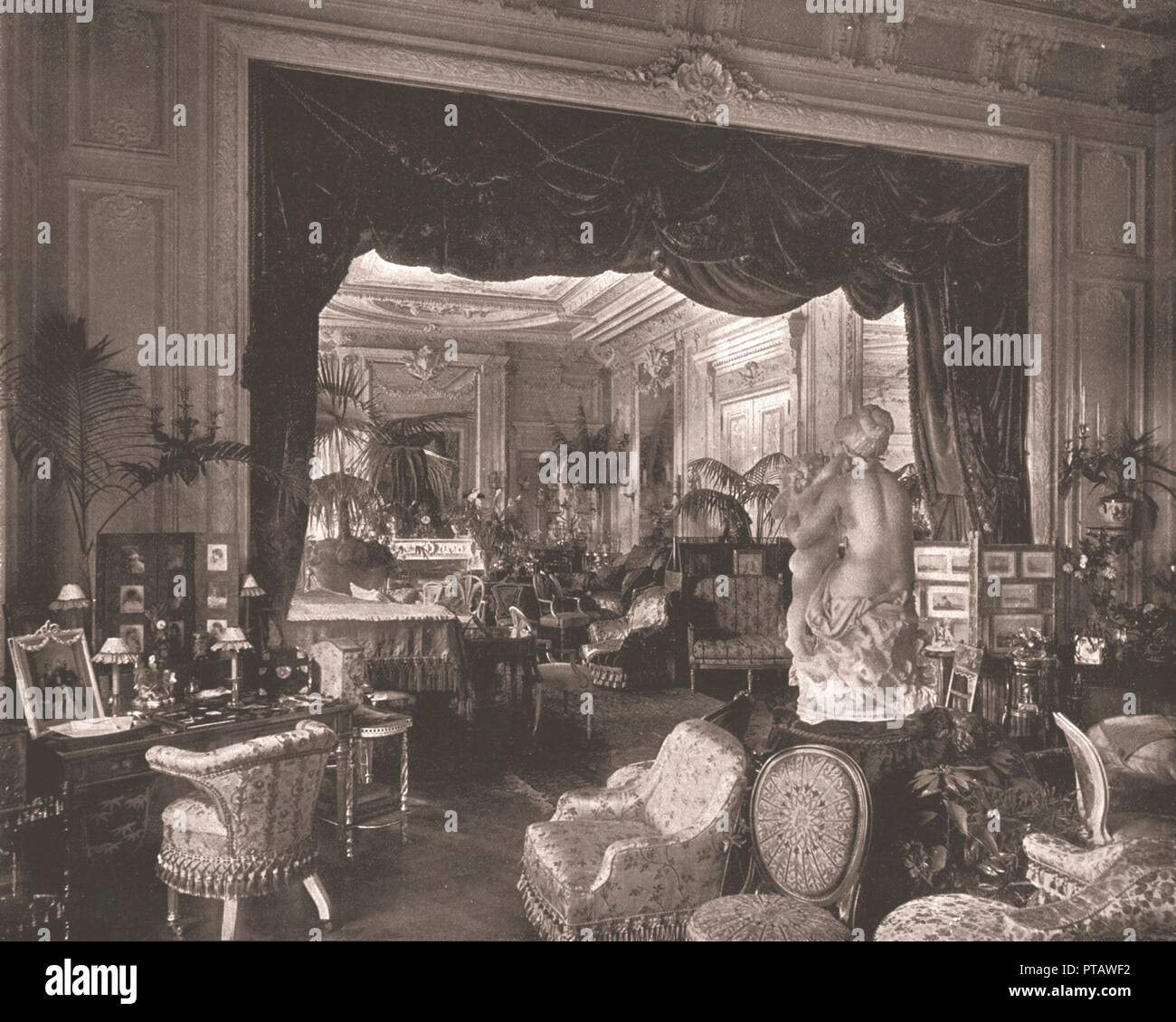 The Drawing Room at Sandringham House, Norfolk, 1894. Creator: Unknown. Stock Photo