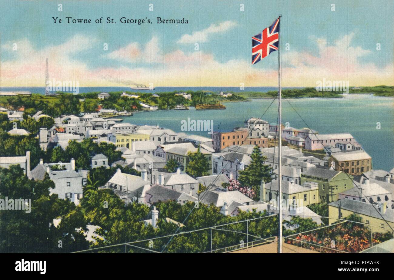 'Ye Towne of St. George's, Bermuda', early 20th century. Creator: Unknown. Stock Photo