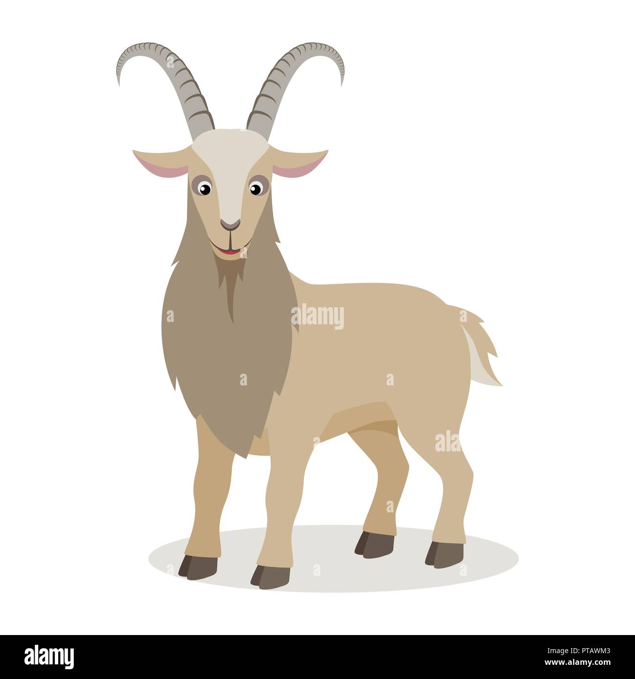 Cartoon goat in different poses in flat style Stock Vector