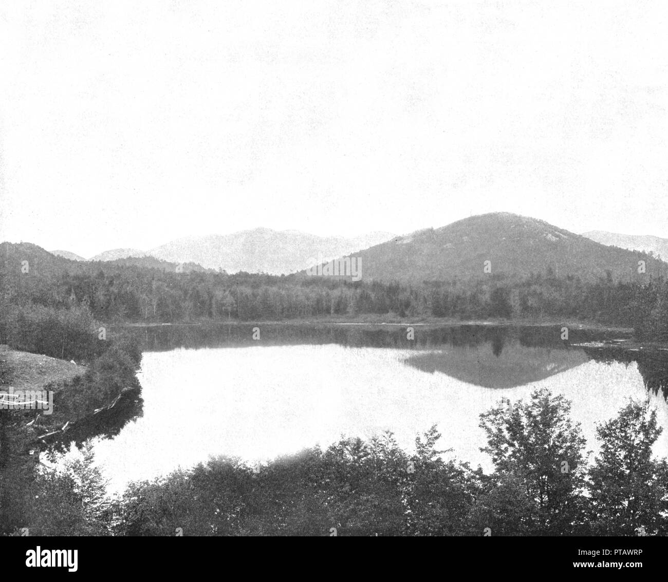 Mirror Lake, Adirondacks, New York State, USA, c1900. Creator Unknown