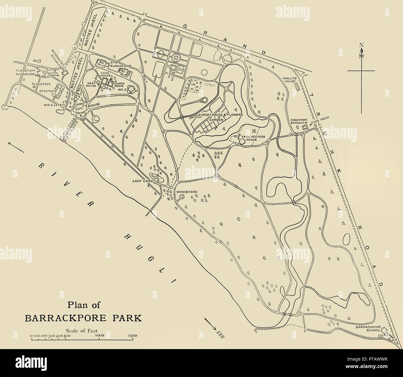 'Plan of Barrackpore Park', 1925. Creator: Unknown. Stock Photo