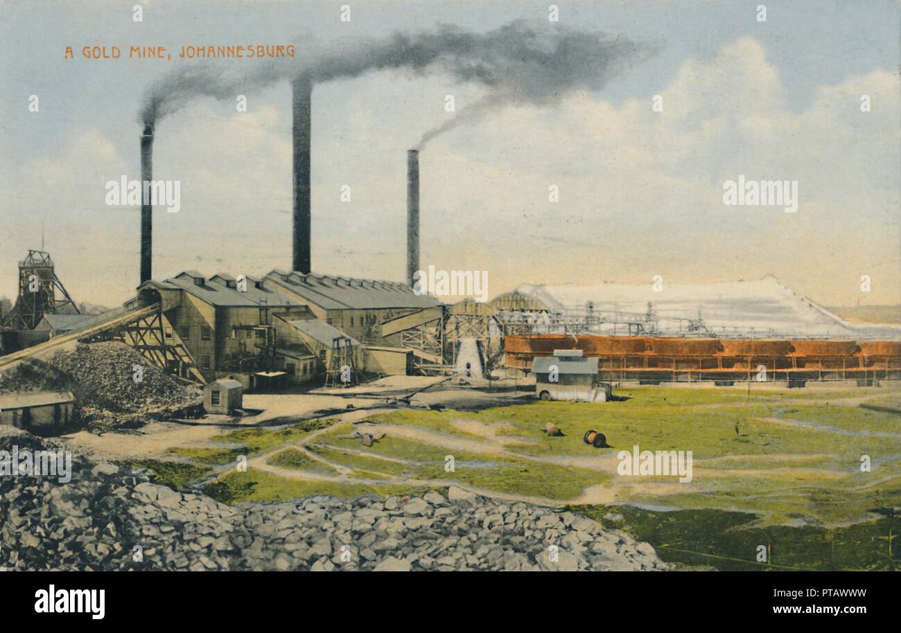 'A Gold Mine, Johannesburg', early 20th century. Creator Unknown Stock