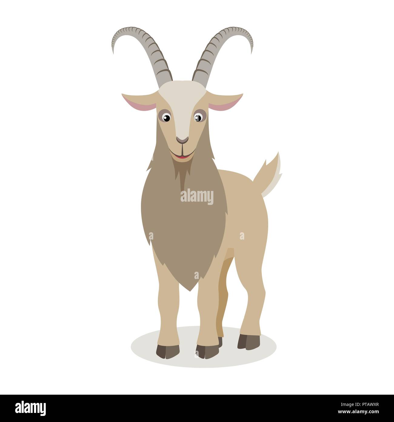 Cartoon goat in different poses in flat style Stock Vector