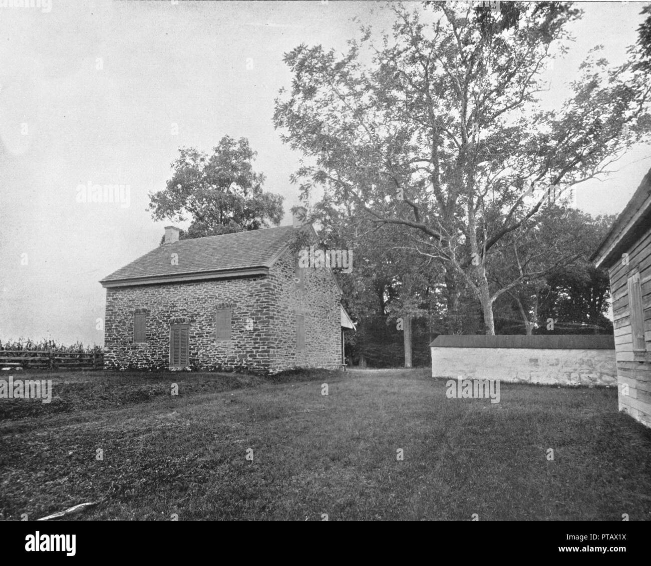 Quaker Meeting House, Battlefield of Princeton, New Jersey, USA, c1900.  Creator: Unknown. Stock Photo