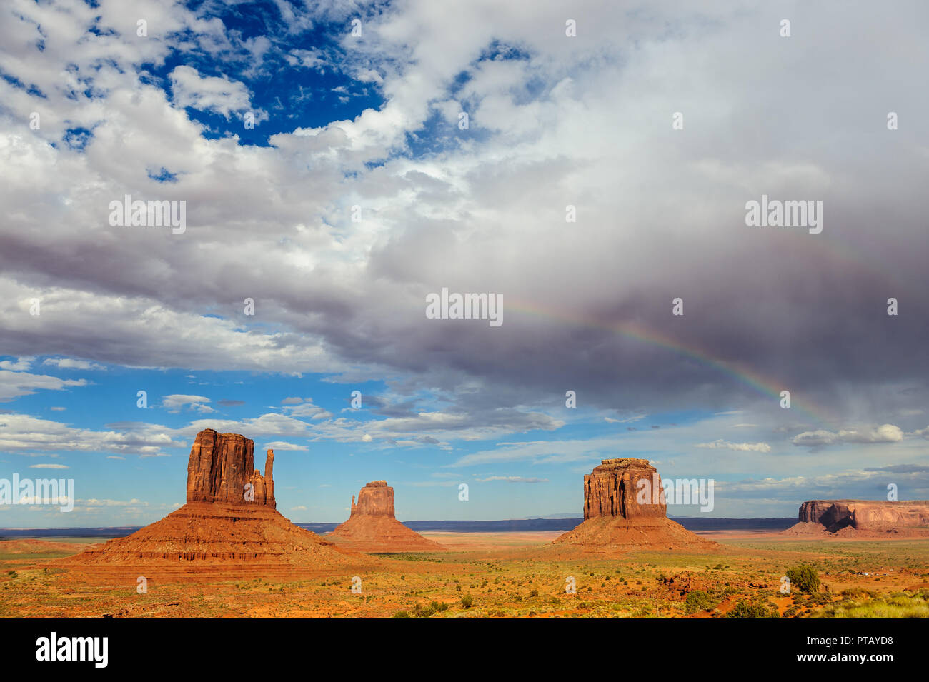Rainbow over Monument Valley at Sunset Stock Photo - Alamy