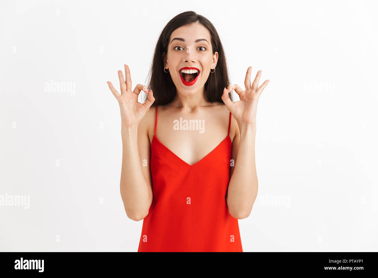 Emotional young woman showing hi-res stock photography and images - Alamy