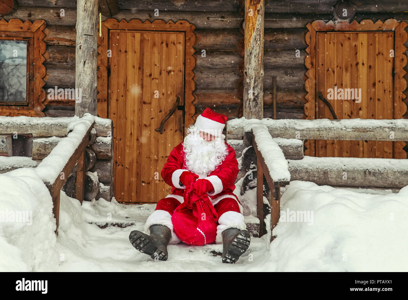 The daily life of Santa Claus. Home of Santa Claus at the North Pole. Stock Photo
