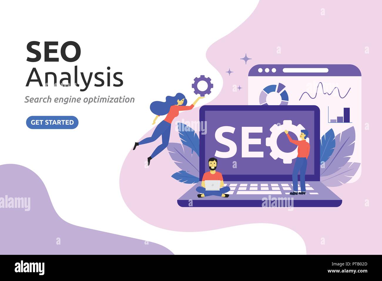 SEO Analysis design concept. modern flat style. Vector illustration Stock Vector