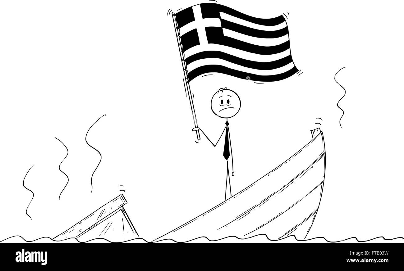 Cartoon Of Politician Standing Depressed On Sinking Boat