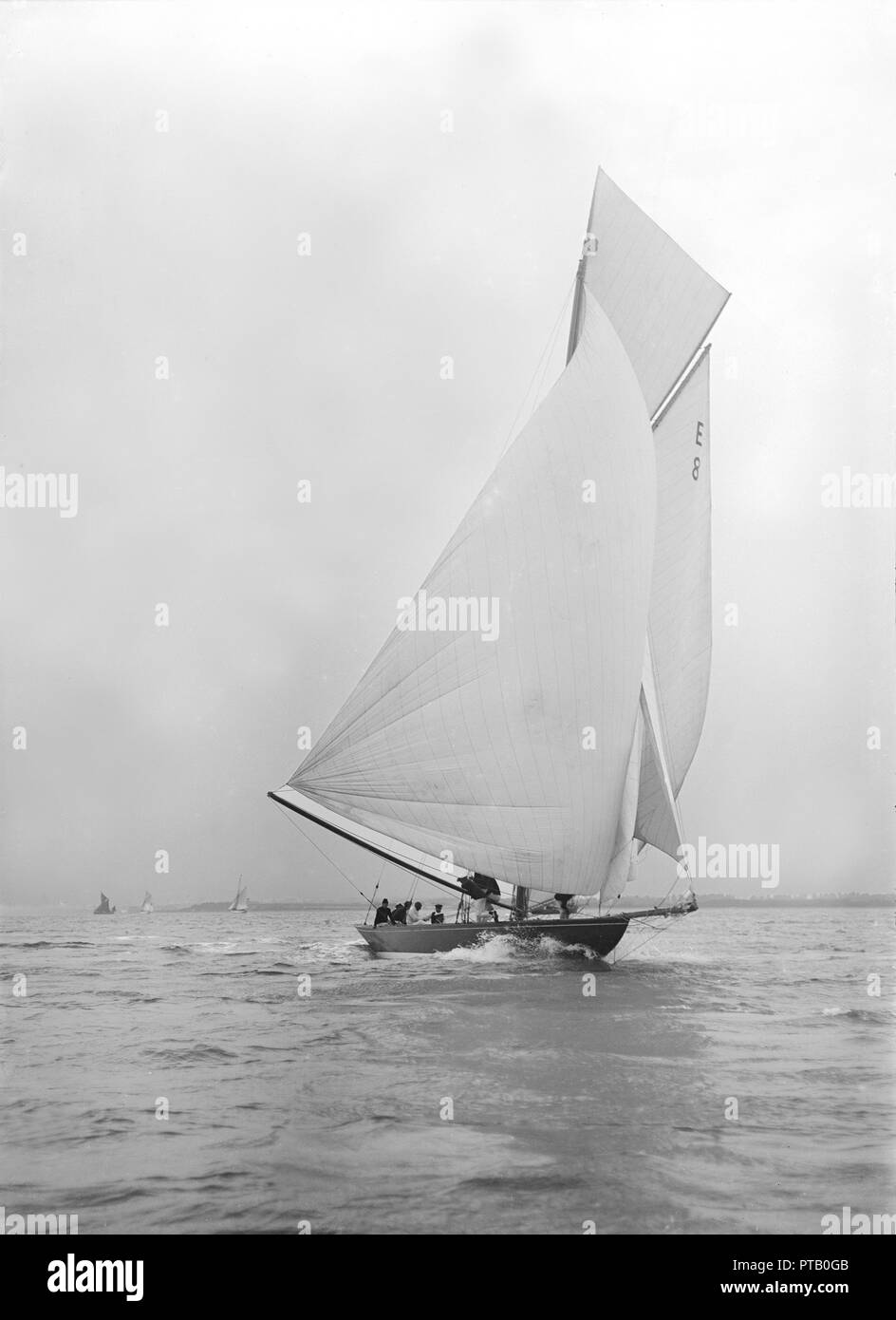 Gold medal winner 'Rollo' races downwind under spinnaker, 1911. Creator: Kirk & Sons of Cowes. Stock Photo