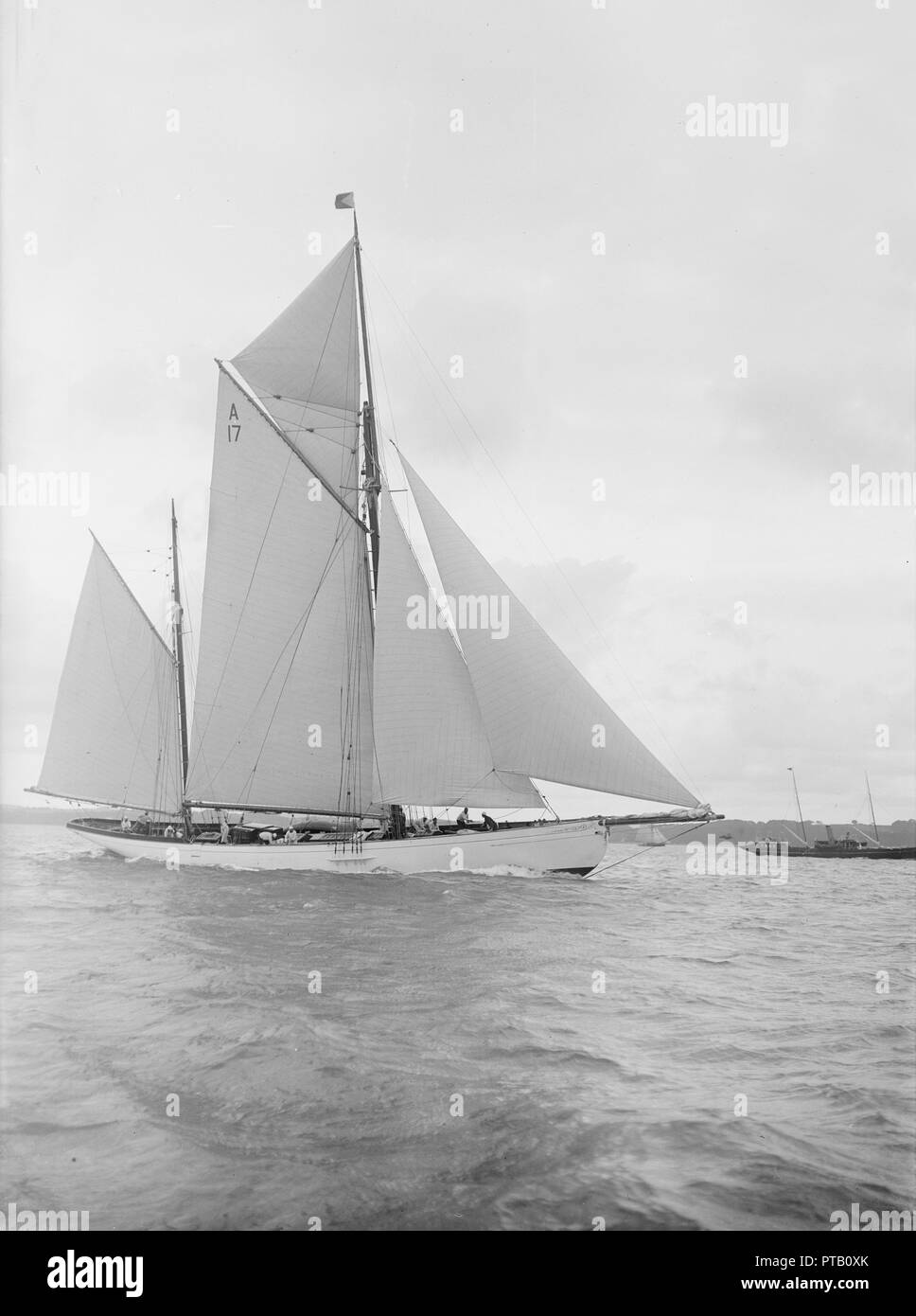 The 118 foot ketch 'Cariad', 1912.  Creator: Kirk & Sons of Cowes. Stock Photo
