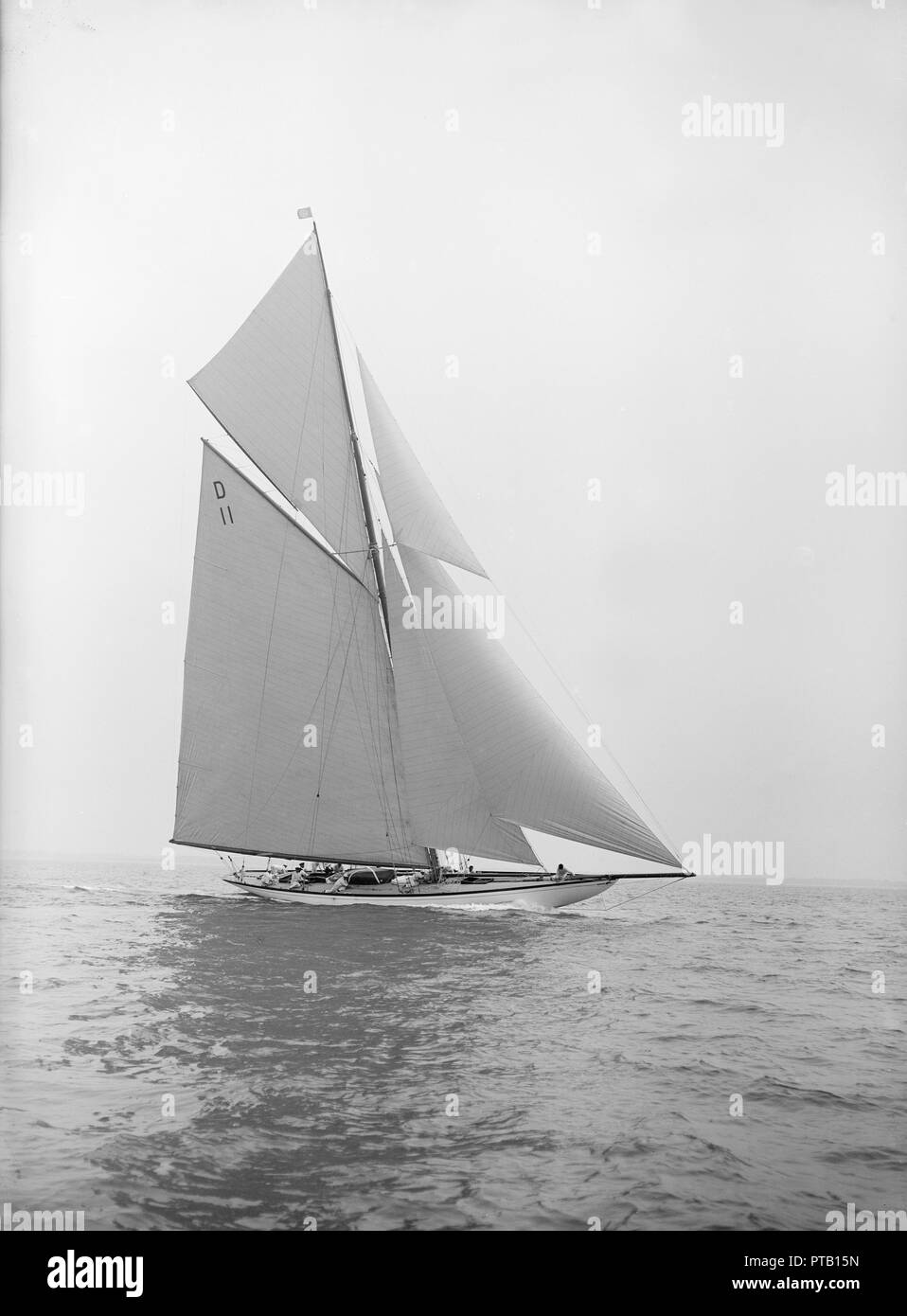 The 15-metre class 'Maudrey' sailing close-hauled, 1913. Creator: Kirk & Sons of Cowes. Stock Photo