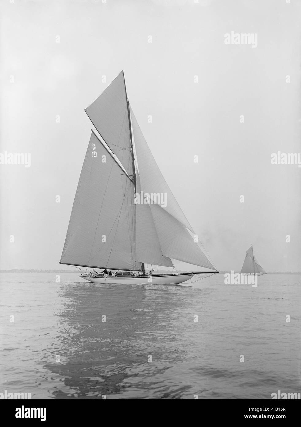'The Lady Anne' sailing in gentle breeze, 1913. Creator: Kirk & Sons of Cowes. Stock Photo