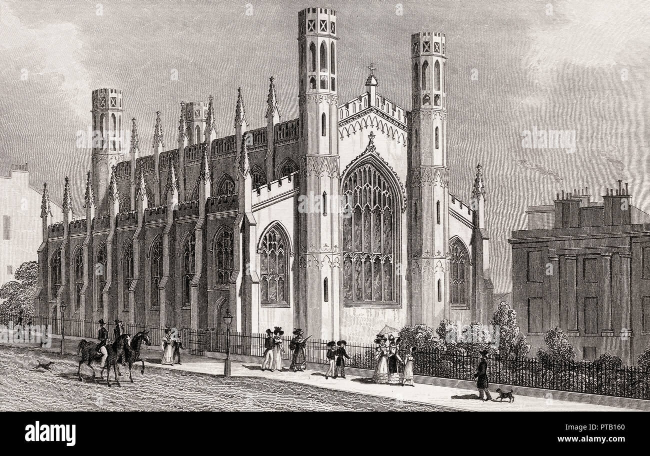 St Paul's Chapel, York Place, Edinburgh, Scotland, 19th century, from Modern Athens by Th. H. Shepherd Stock Photo