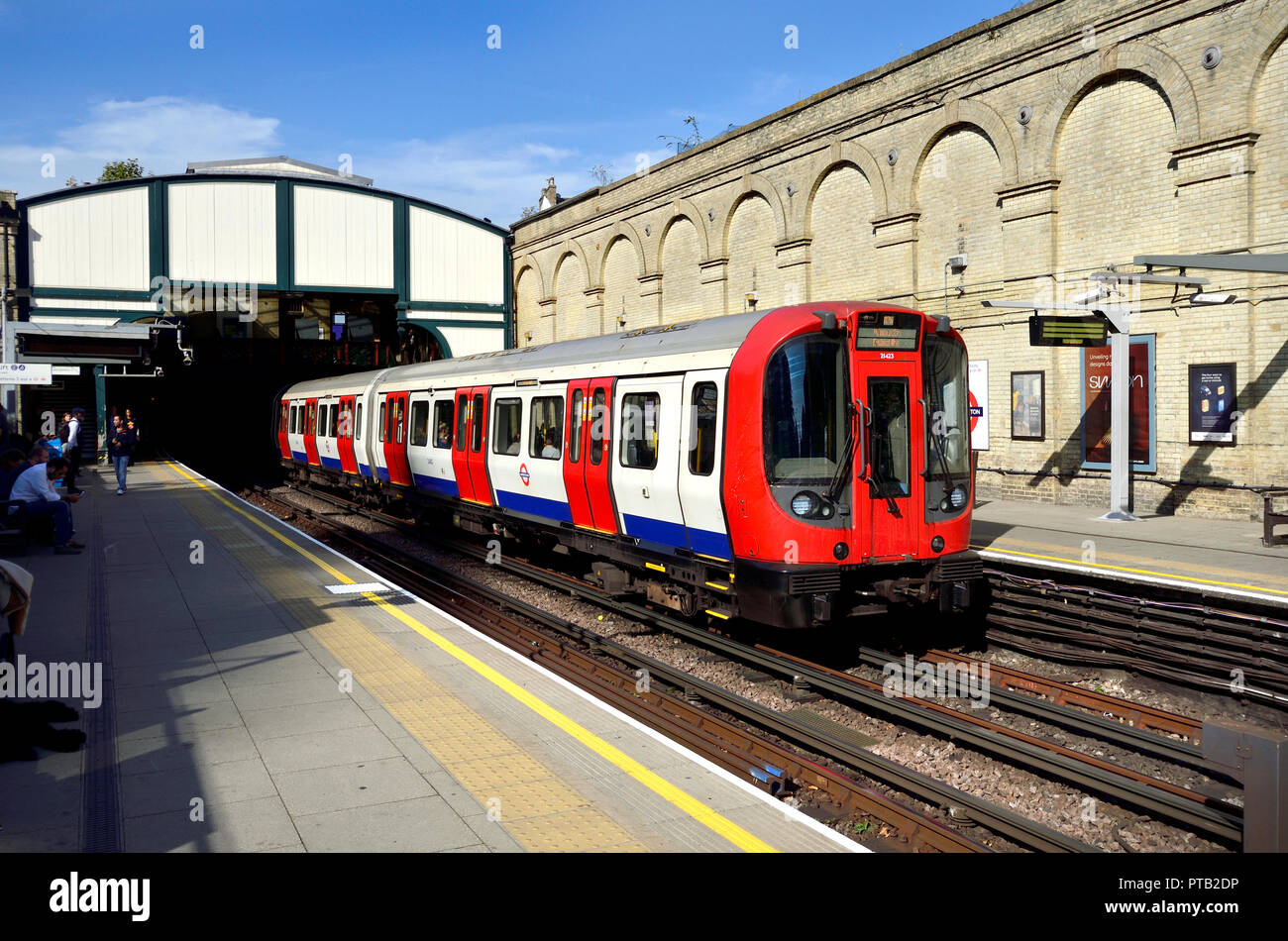 West Brompton 'above ground' underground station, London, England, UK. Stock Photo