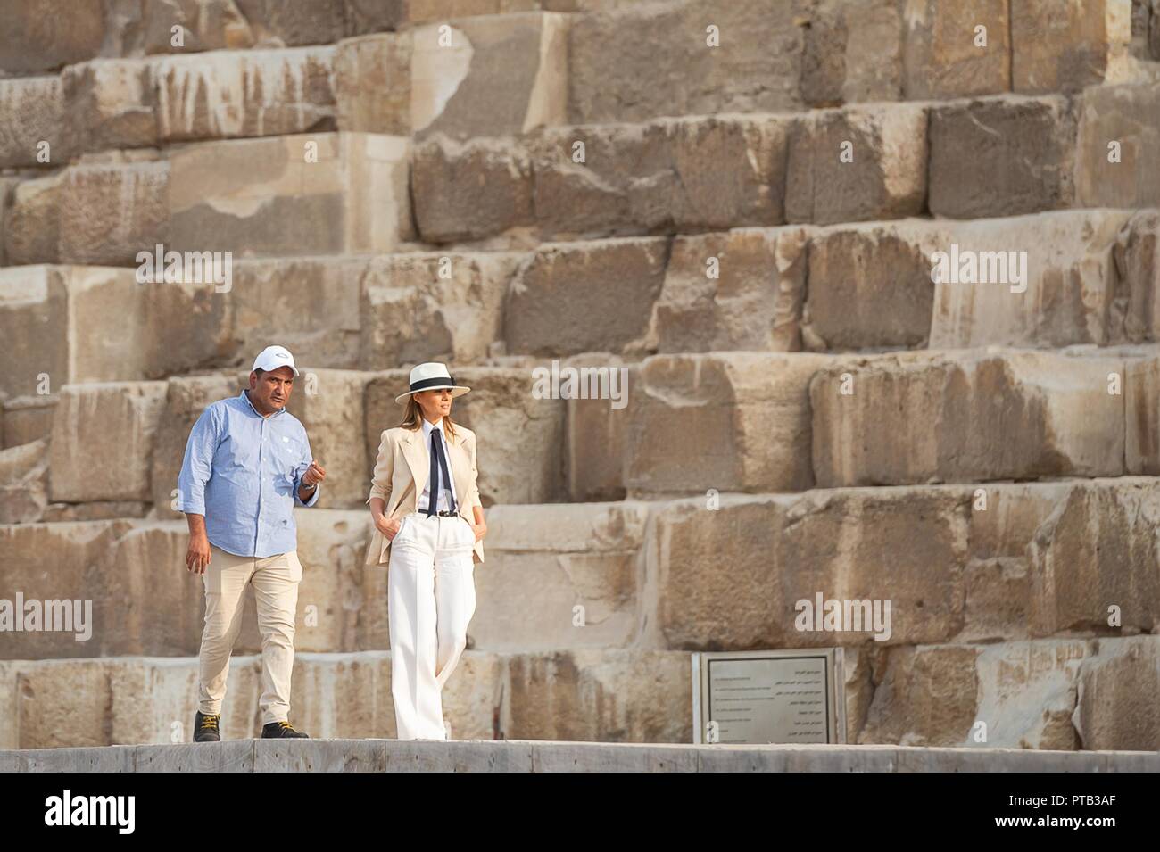 U S First Lady Melania Trump Walks With Her Guide Dr Ashraf Mohe El Din Pyramids Manager Saturday As She Tours The Giza Pyramids October 6 18 Outside Cairo Egypt The First Lady Is U S First Lady Melania Trump Walks With Her Guide Dr Ashraf Mohe El Din Pyramids Manager Saturday As She Tours The Giza Pyramids October 6 18 Outside Cairo Egypt The First Lady Is