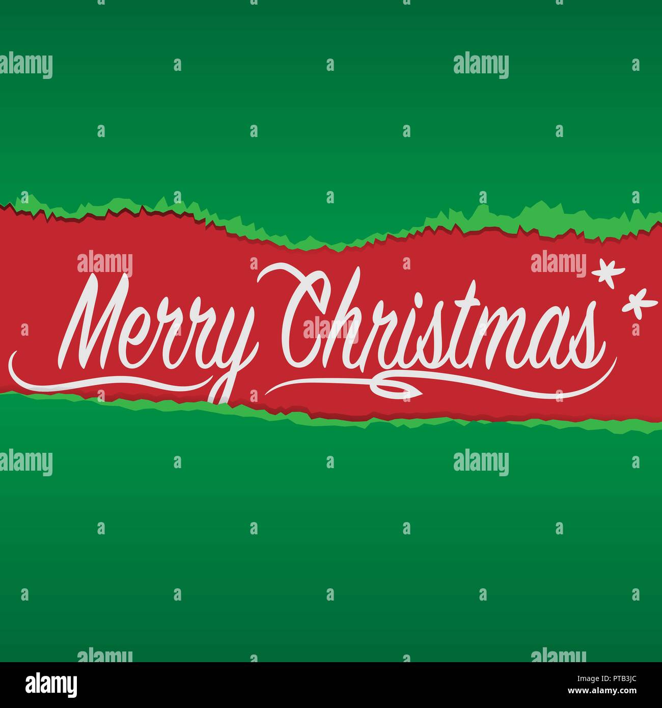 Decorative Christmas background with torn paper using as card, vector illustration Stock Vector
