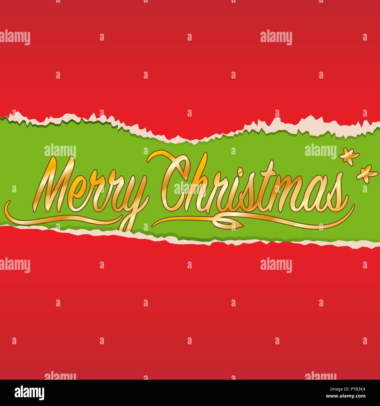 Decorative Christmas background with torn paper using as card Stock Vector