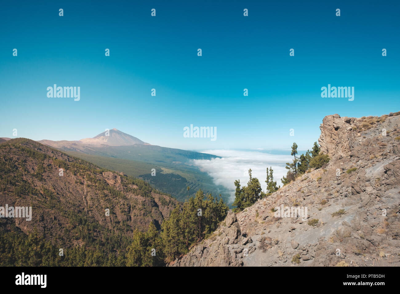 Tenerife Landscape With View On Pico Del Teide Mountain Stock Photo Alamy