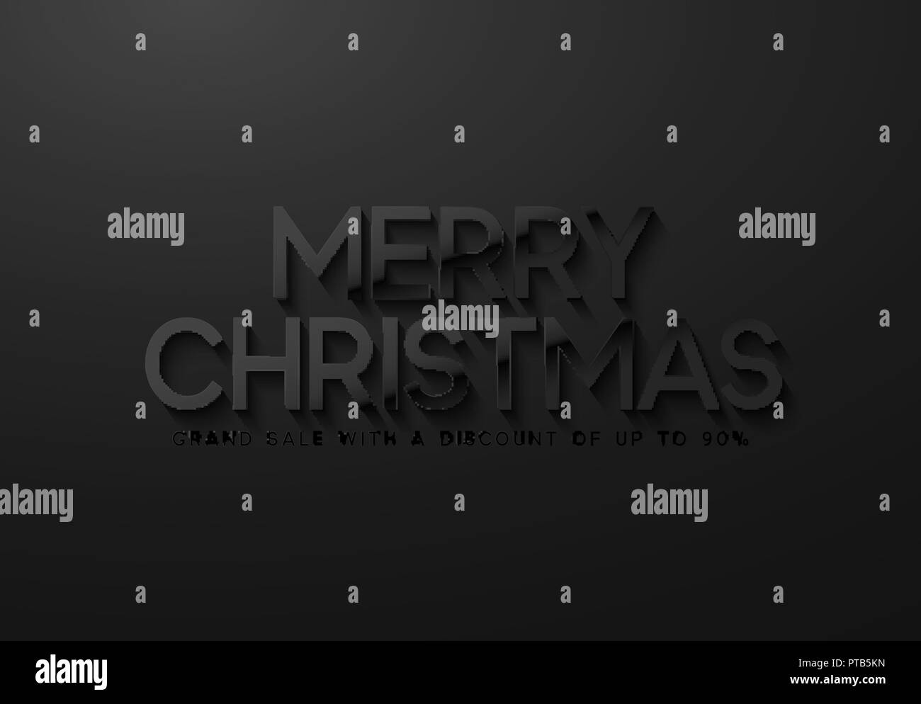 Merry Christmas on dark background black letter text Stock Vector Image ...