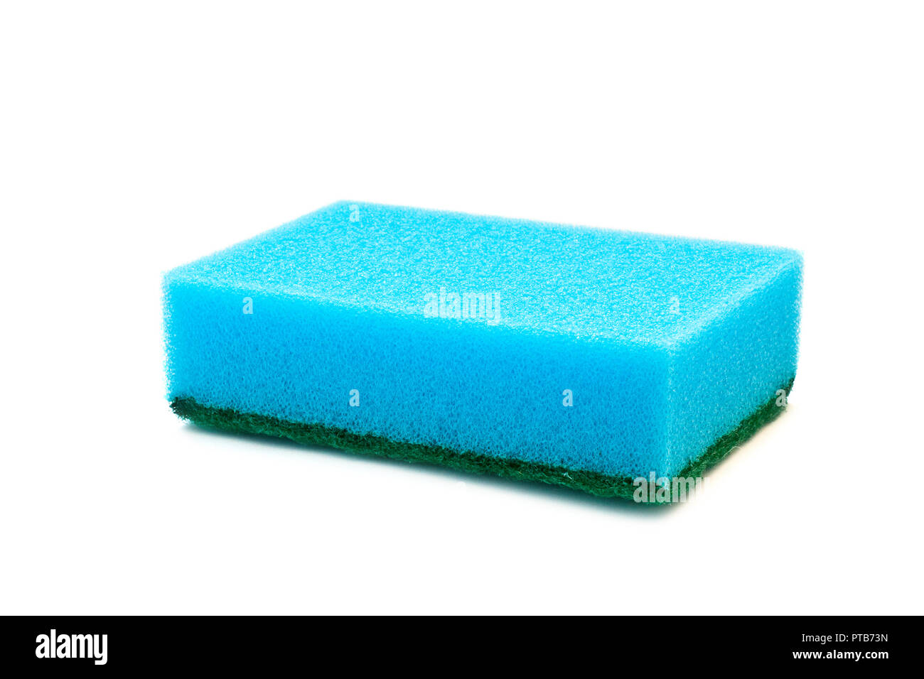 blue sponge isolated on a white background Stock Photo - Alamy